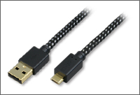 USB2.0ケーブル A-microB ブレイドタイプ