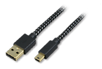 USB2.0ケーブル A-miniB ブレイドタイプ